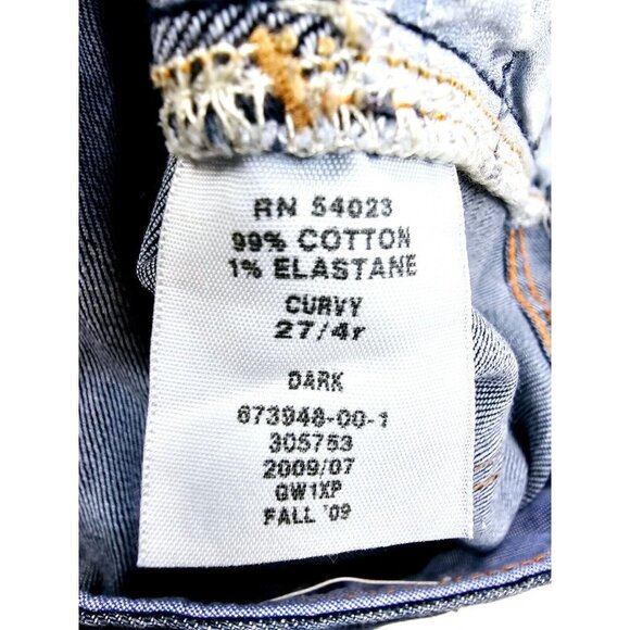 Gap 1969 27X33 Womens Curvy Blue Denim Size 27/4R 5 Pocket Jeans Cotton Elastane - Picture 8 of 12